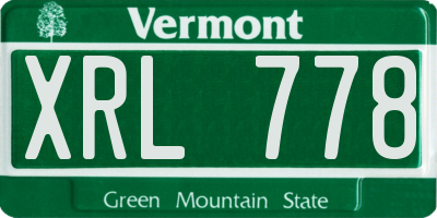 VT license plate XRL778