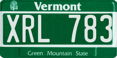VT license plate XRL783