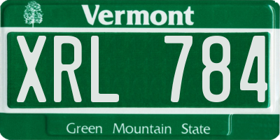VT license plate XRL784