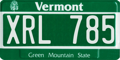 VT license plate XRL785