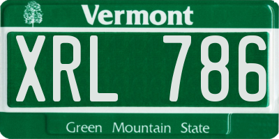 VT license plate XRL786