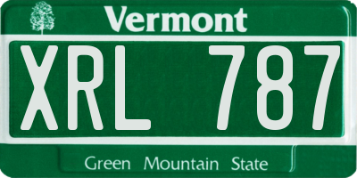 VT license plate XRL787