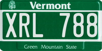 VT license plate XRL788