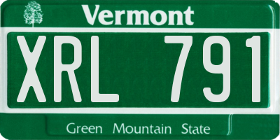 VT license plate XRL791