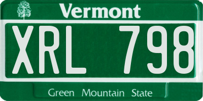 VT license plate XRL798