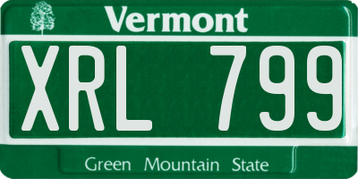 VT license plate XRL799