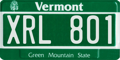 VT license plate XRL801