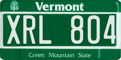 VT license plate XRL804