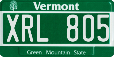 VT license plate XRL805