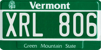 VT license plate XRL806