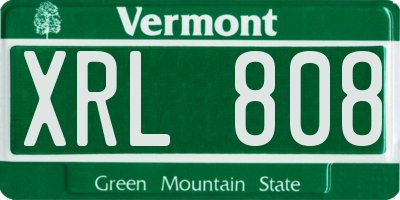 VT license plate XRL808