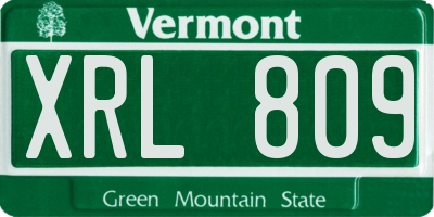 VT license plate XRL809