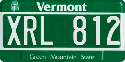 VT license plate XRL812