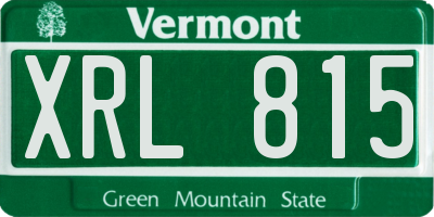 VT license plate XRL815