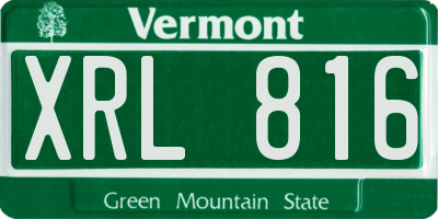 VT license plate XRL816
