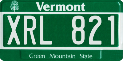 VT license plate XRL821