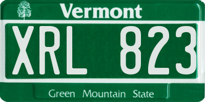 VT license plate XRL823
