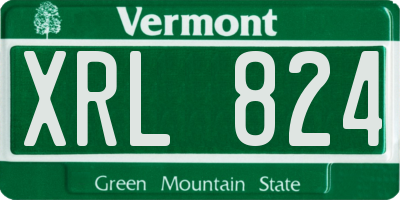 VT license plate XRL824