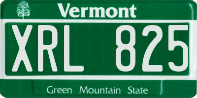 VT license plate XRL825