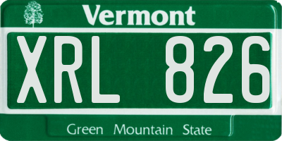 VT license plate XRL826