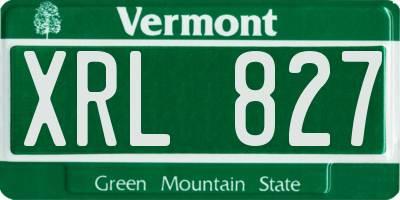 VT license plate XRL827