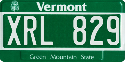 VT license plate XRL829