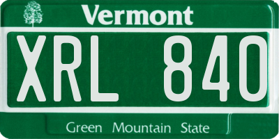 VT license plate XRL840