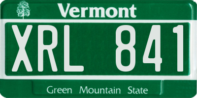 VT license plate XRL841