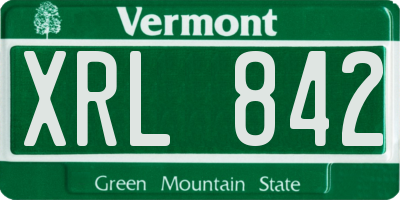 VT license plate XRL842