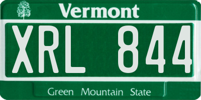 VT license plate XRL844