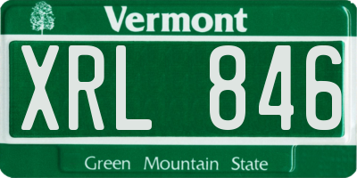 VT license plate XRL846