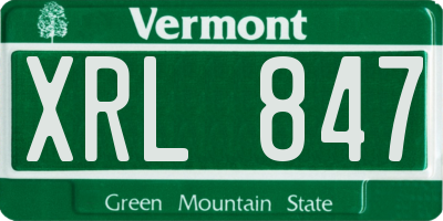 VT license plate XRL847
