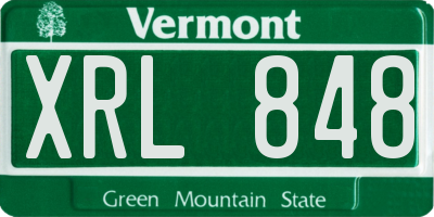 VT license plate XRL848
