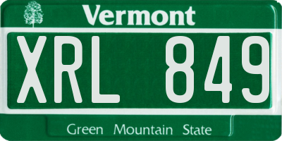 VT license plate XRL849