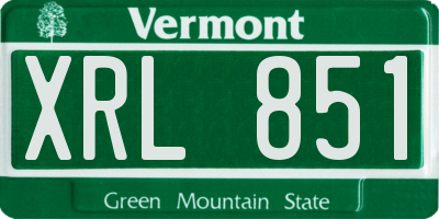 VT license plate XRL851
