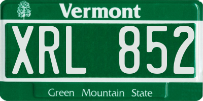 VT license plate XRL852