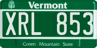 VT license plate XRL853