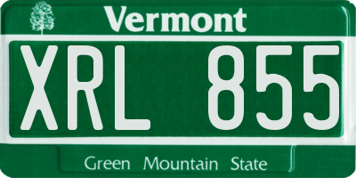 VT license plate XRL855