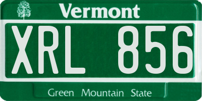 VT license plate XRL856