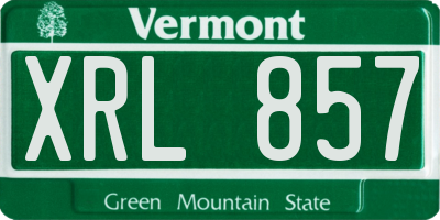 VT license plate XRL857