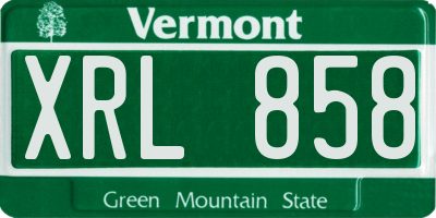 VT license plate XRL858