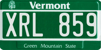 VT license plate XRL859