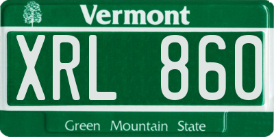 VT license plate XRL860