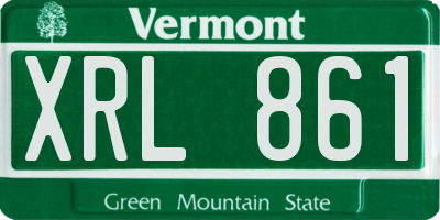 VT license plate XRL861
