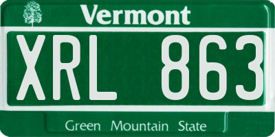 VT license plate XRL863