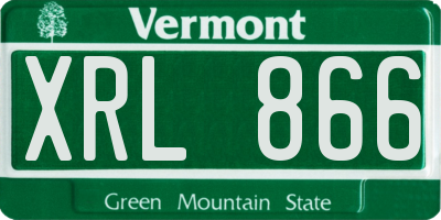 VT license plate XRL866