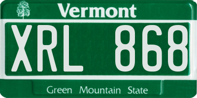 VT license plate XRL868