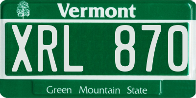VT license plate XRL870