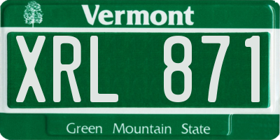 VT license plate XRL871