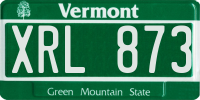 VT license plate XRL873